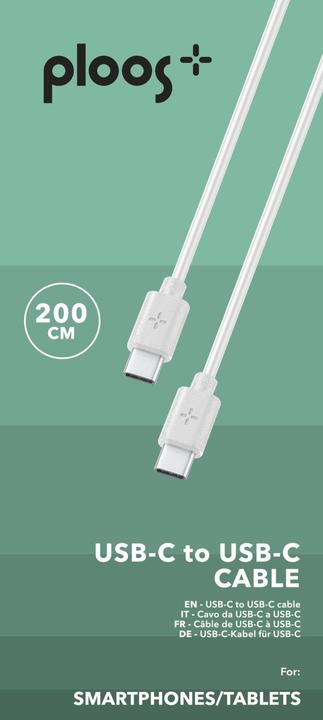 Produktbild Cellularline PLOOS - CABLE 200cm - USB-C to USB-C (2 m, USB 3.2)
