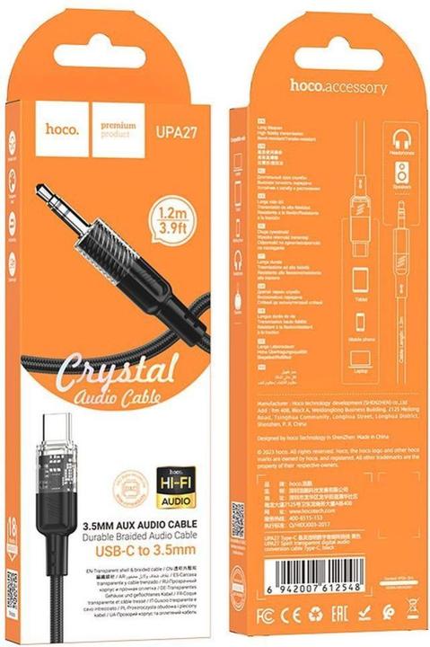 Produktbild Hoco Cable Cable AUX Jack 3,5 mm to USB C 1,2 m UPA27 black