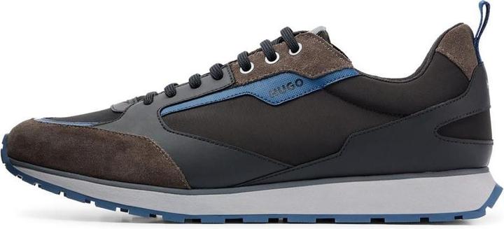 Actual product image HUGO Mens Icelin Suede Panel Running Trainers (38)