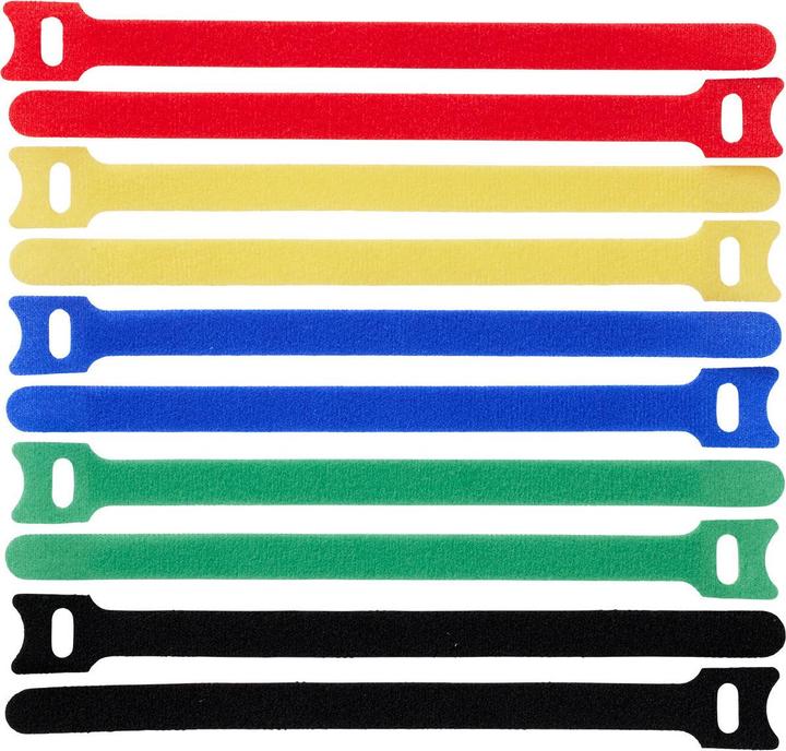 ProXtend Hook and Loop 20cm x 12mm Multi 10pcs (Klettkabelbinder, 200 mm, 10 Stk.)