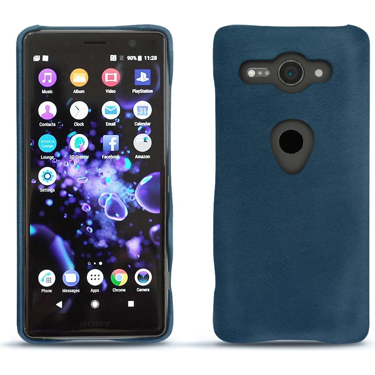Noreve Lederschutzhülle (Sony Xperia XZ2 Compact), Smartphone Hülle, Blau