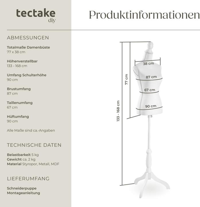 Produktbild tectake Schneiderpuppe