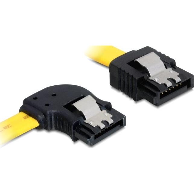 Delock SATA-3 Kabel: 70cm, Metall Clip,gelb, Interne Kabel (PC)