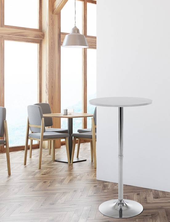 Actual product image CLP Bar table round, white (60 x 60 x 108 cm)
