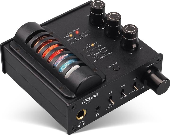 Produktbild InLine AmpUSB-EQ Hi-Res AUDIO HiFi DSD (Bass Boost, Mikrofon, USB-DAC)
