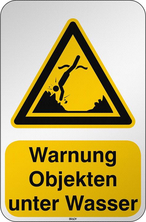 Produktbild Brady W/W049/DE357/RFL-390X590-1, ISO Sicherheitsschild - Warnung vor Objekten unter Wasser, Lamin