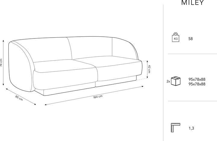 Actual product image Micadoni Miley (2 person sofa)