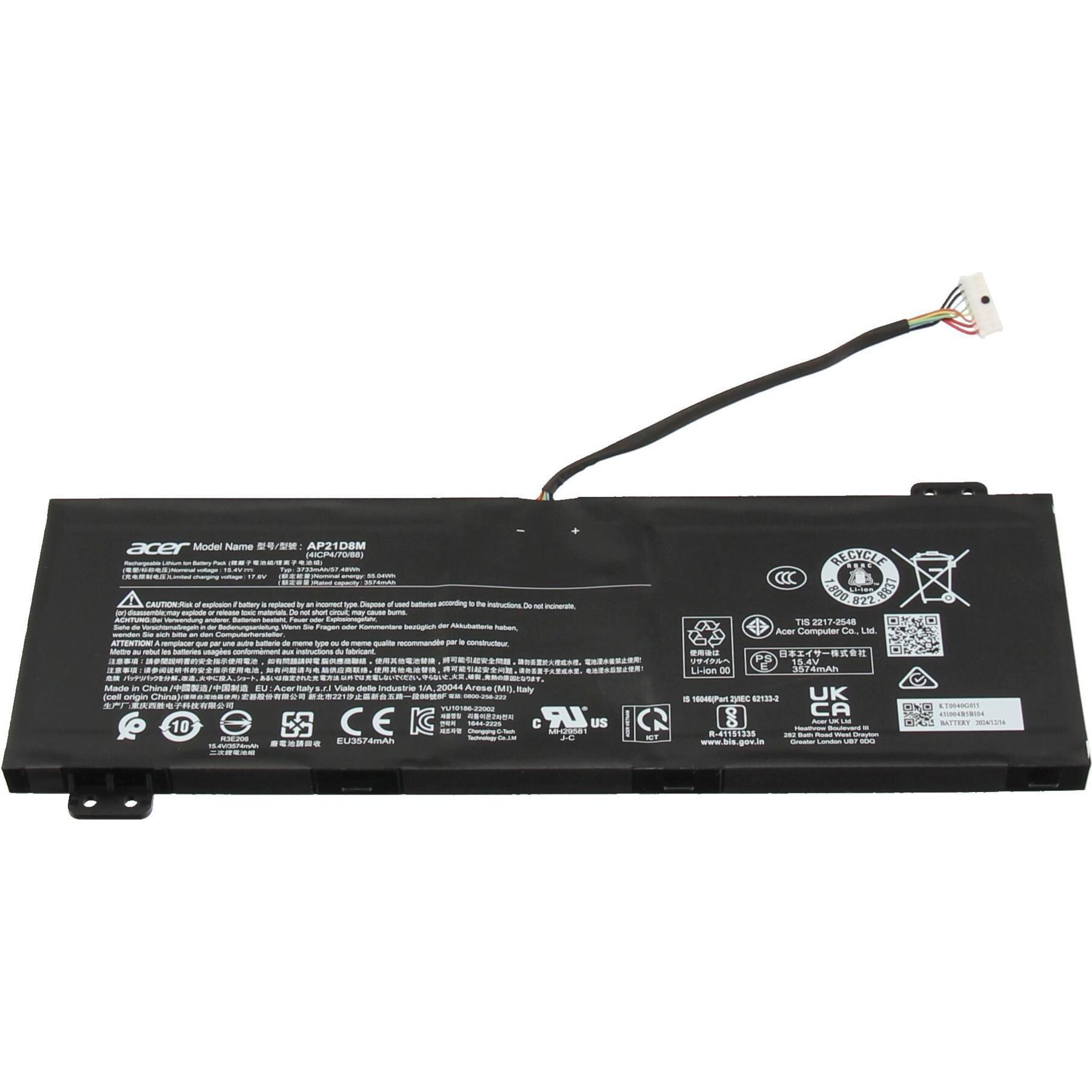 Acer AP21D8M (4 Zellen, 3733 mAh), Notebook Akku