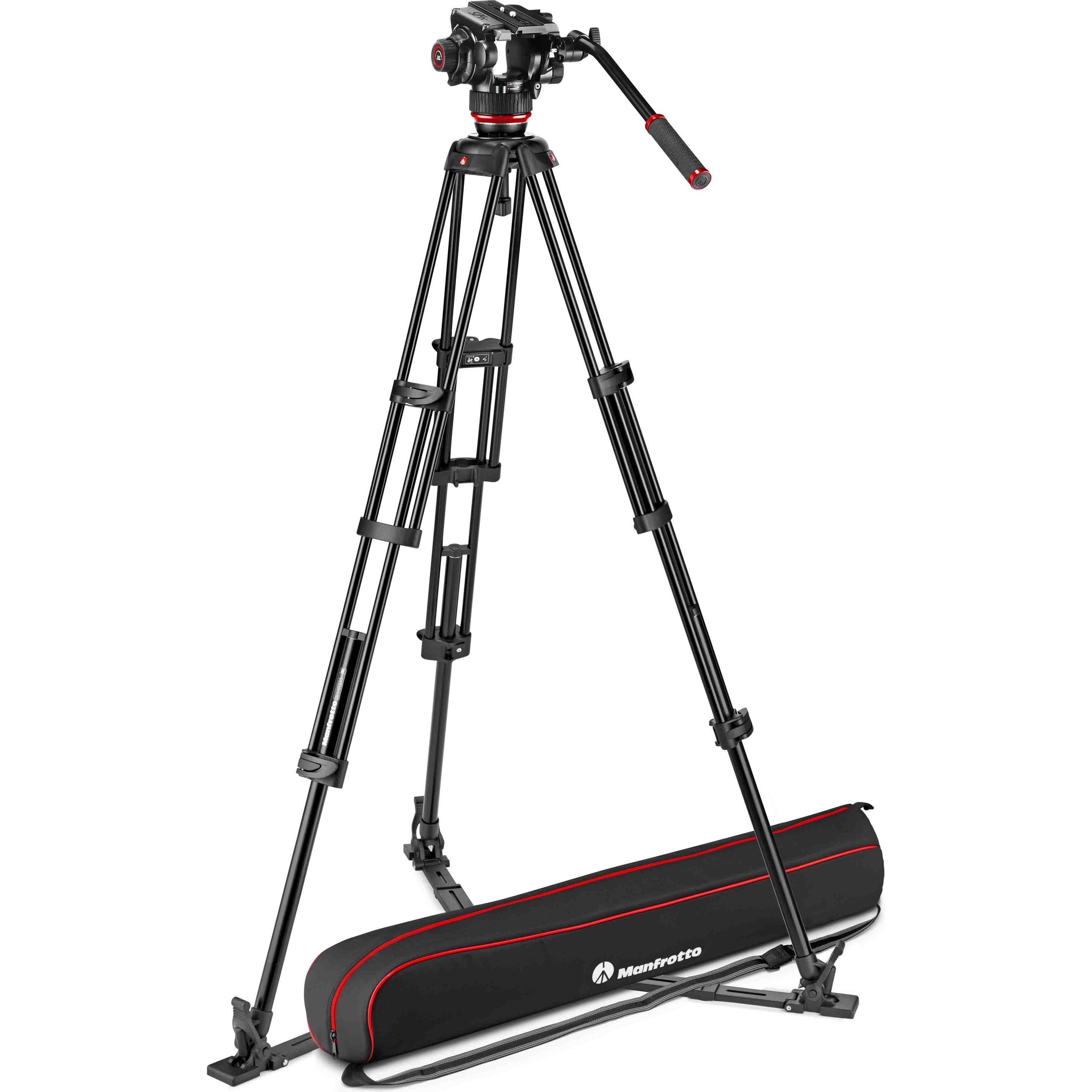 Manfrotto 504X & Alu Twin GS (Metall), Stativ, Schwarz