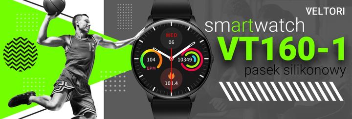 Actual product image Giewont Veltori VT160-1 Smartwatch, schwarzes Silikonarmband
