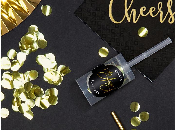 Produktbild Partydeco Konfettikanone Push-Pop 1 Stück, Gold (1 Stück)
