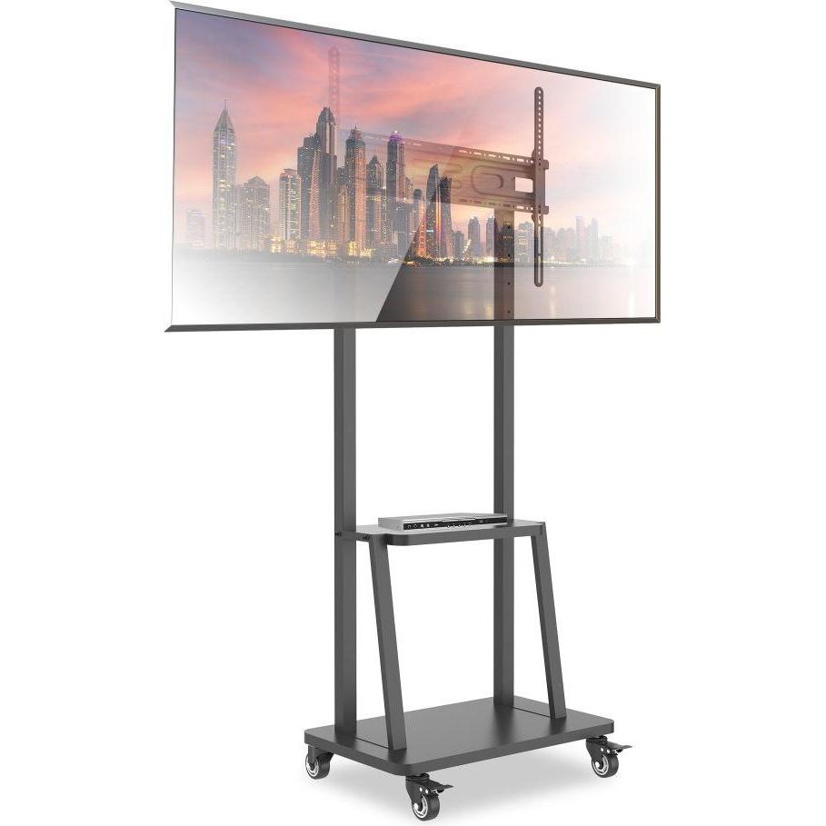 Thumbnail - Techly Floor Stand with Shelf for 32-70i (70", 70 kg), TV Ständer, Schwarz