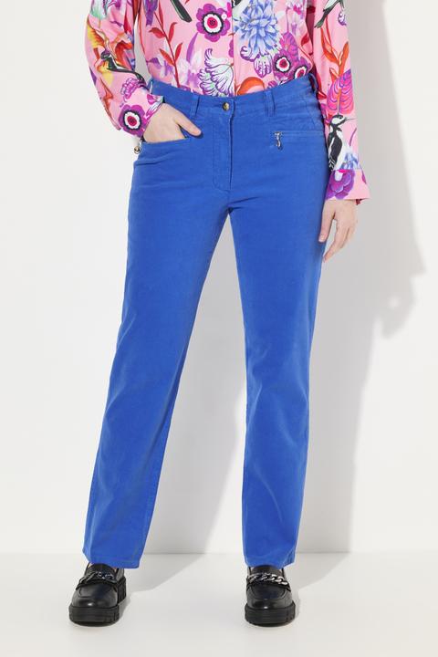 Image du produit Ulla Popken Pantalon en velours côtelé Mony, taille confortable, poches zippées (62)