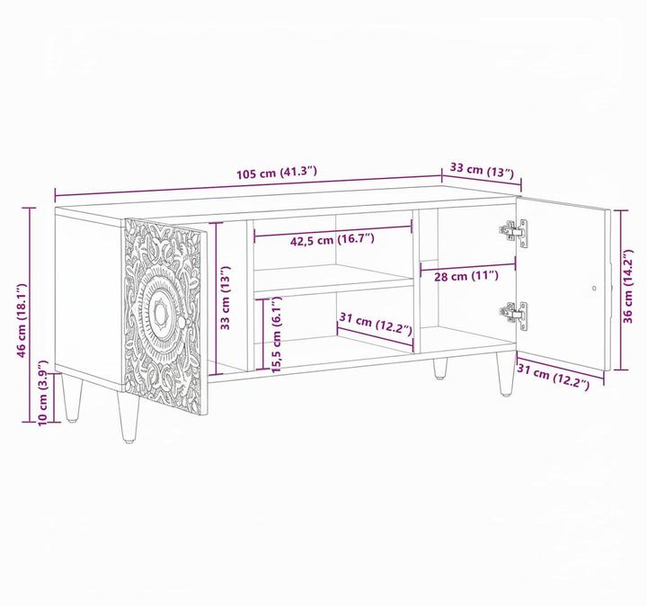 Image du produit vidaXL TV-Ständer (105 x 33.50 x 46 cm)