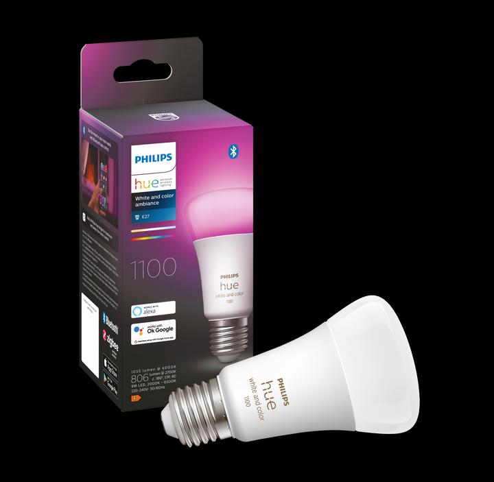 Actual product image Philips Hue White & Color Ambiance BT (E27, 9 W, 1100 lm, 1 x, F)