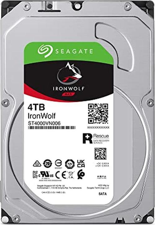 Produktbild Seagate 4TB 3,5" ST4000VNZ06 SATA3 5400rpm,64MB,8,9cm,IronWolf,silver (4 TB, 3.5", CMR)