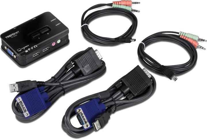 Actual product image Trendnet TK-209K 2-way USB KVM switch kit with audio