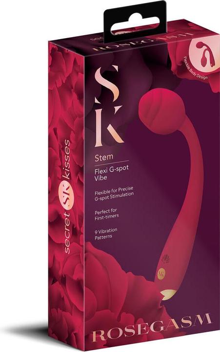 Image du produit Secret Kisses Rosegasm Long Stem Vibrating Rose Vibrator Red Taille unique