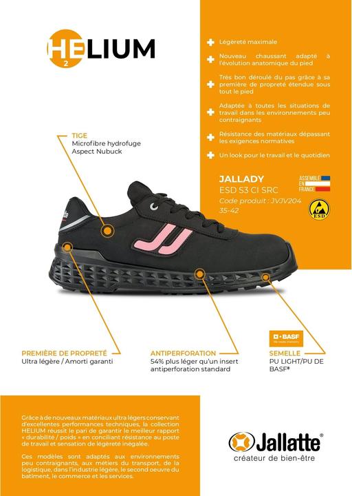 Actual product image Jallatte low-profile safety shoes jallady sas esd s3 ci src (S3, 39)