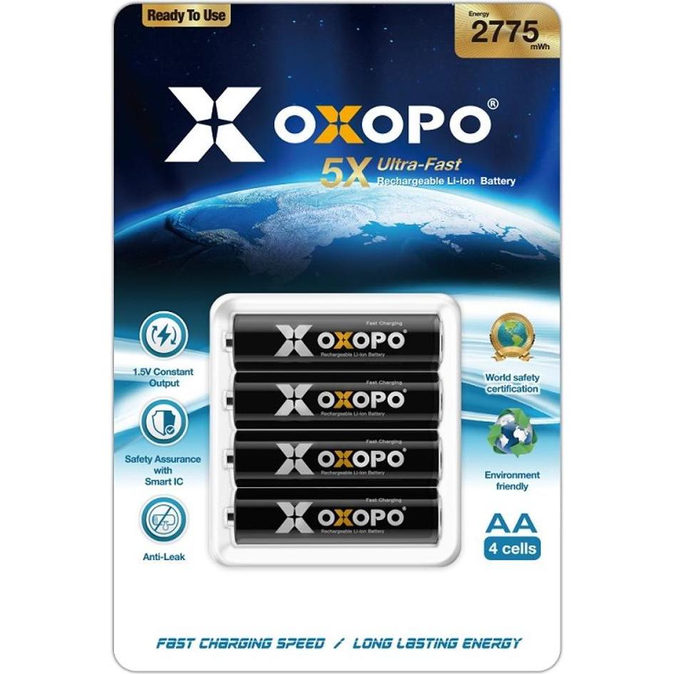 Oxopo Rechargeable Battery (4 Stk., AA, 2775 mAh), Batterien + Akkus