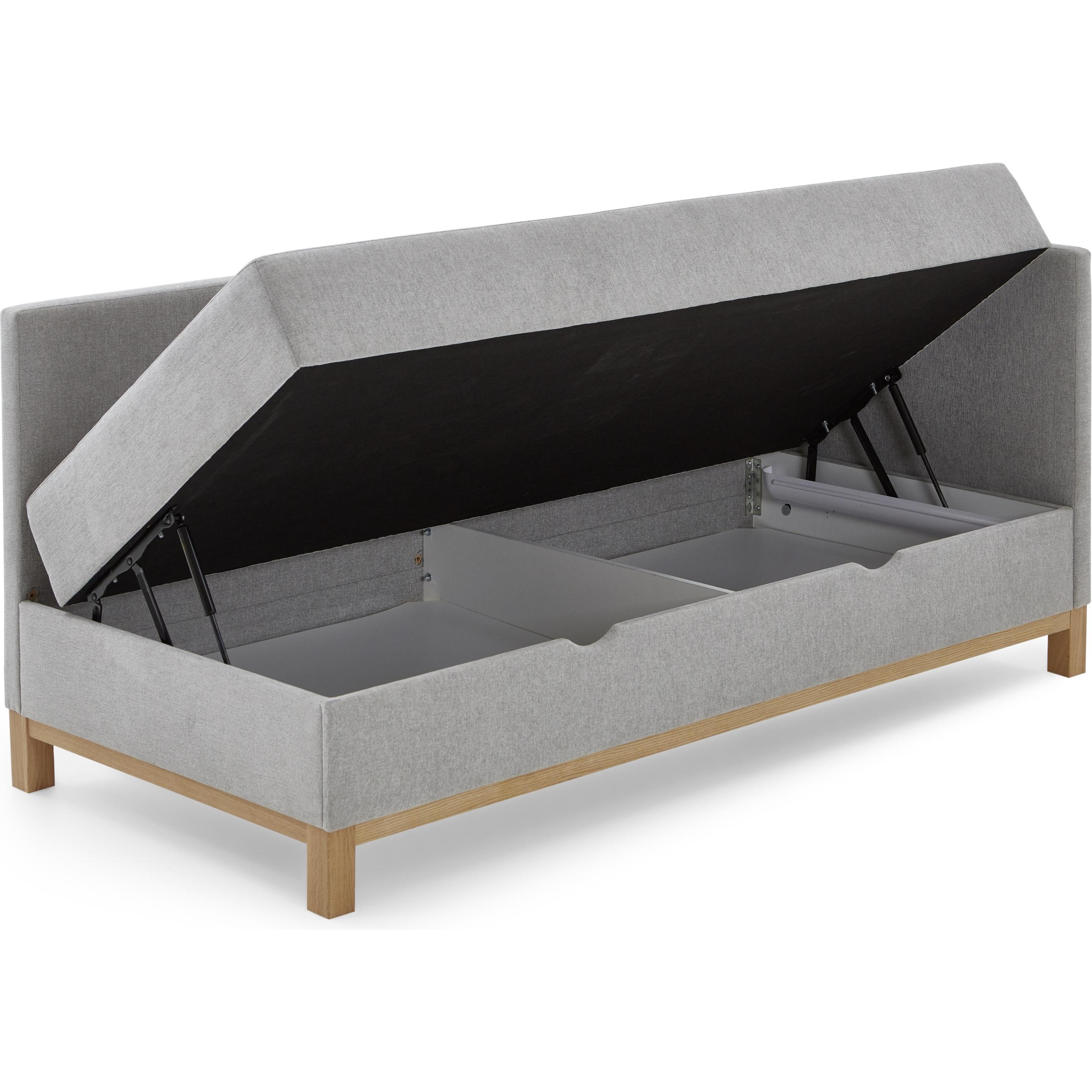 Thumbnail - Meise Möbel, Bett, Santos Studioliege inkl. Bettkasten und Taschenfederkern Matratze Stoff Thor (90 x 200 cm)