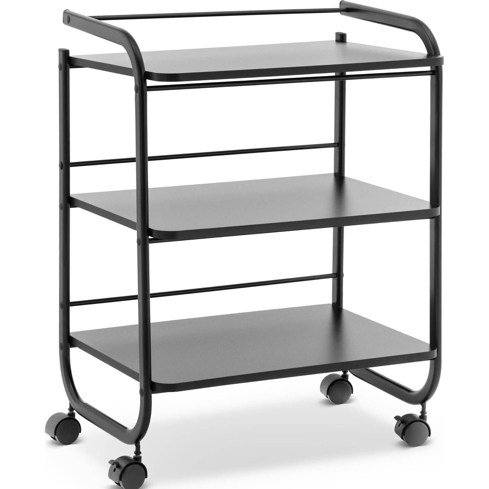 Physa, Zubehör Make-up, Kosmetikwagen Arbeitswagen Beistellwagen Salon-Trolley 3 Ablagen Black