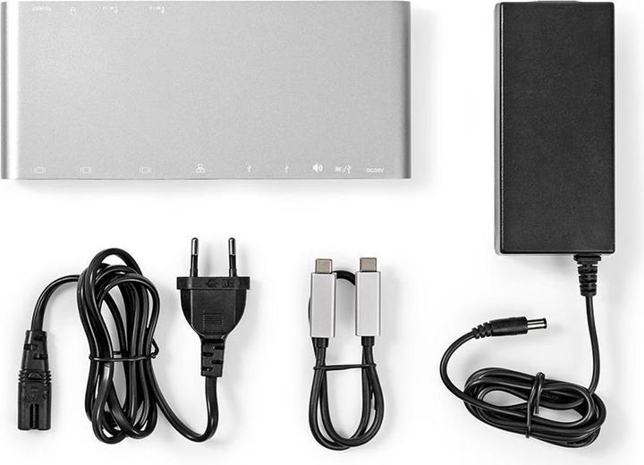 Actual product image Nedis USB Docking Station | USB 3.2 Gen 1 | USB-C™ Connector | DisplayPort Jack / HDMI™ Jack / RJ45 (USB-C, 12 ports)