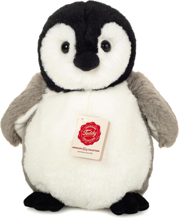 Actual product image Teddy Hermann Pinguin, Plüschtier, Kuscheltier, Stofftier, Plüsch, Grau-Weiss, 25 cm, 900436 (33 cm)