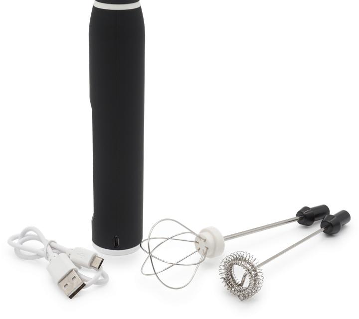 Produktbild Esmée USB Milchaufschäumer Set 3-fach Handmixer wiederaufladbar für Kaffee/ Milch/ Ei Schwarz