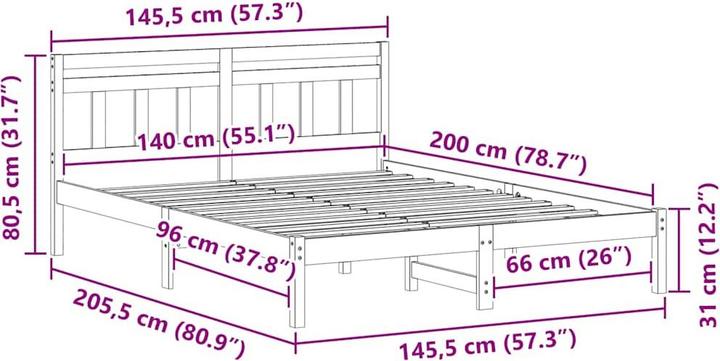 Image du produit vidaXL Plattformbett (140 x 200 cm)