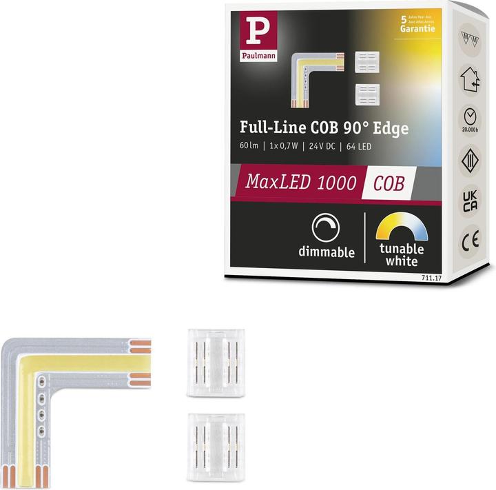 Produktbild Paulmann 1000 Full-Line COB Stripe Ecke (Warmweiss, 3 cm, Indoor)