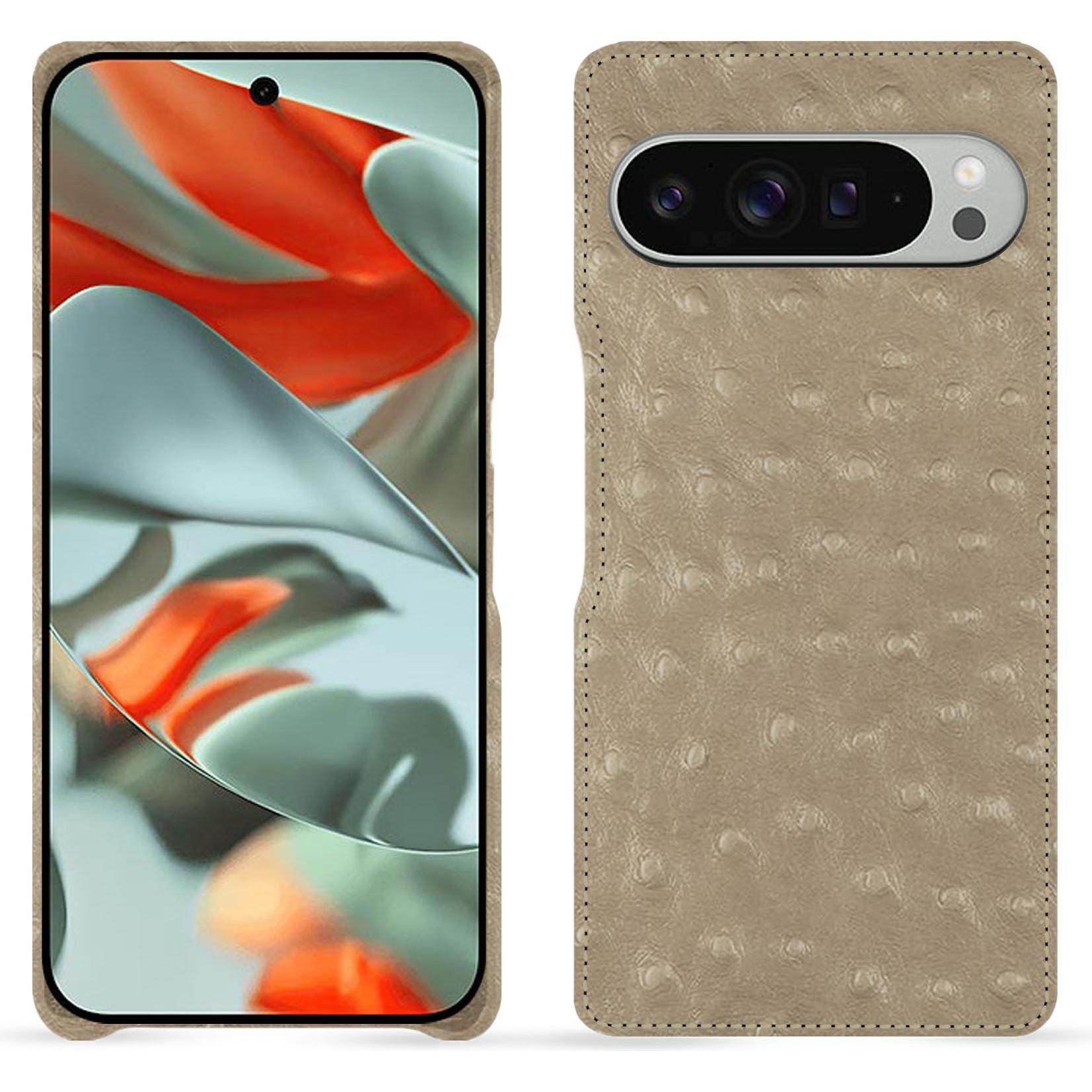 Noreve Lederschutzhülle (Google Pixel 9 Pro XL), Smartphone Hülle, Beige