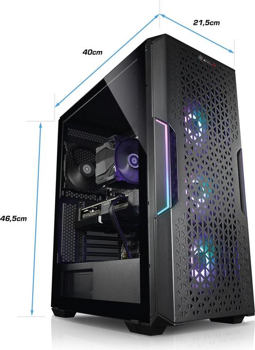 Actual product image Kiebel Gaming PC Dragon VII AMD Ryzen 7 7700X, 32GB DDR5, NVIDIA RTX 4070 12 GB, 2TB SSD, Windows 11 (2000 GB, 32 GB, AMD Ryzen 7 7700X, GeForce RTX 4070)