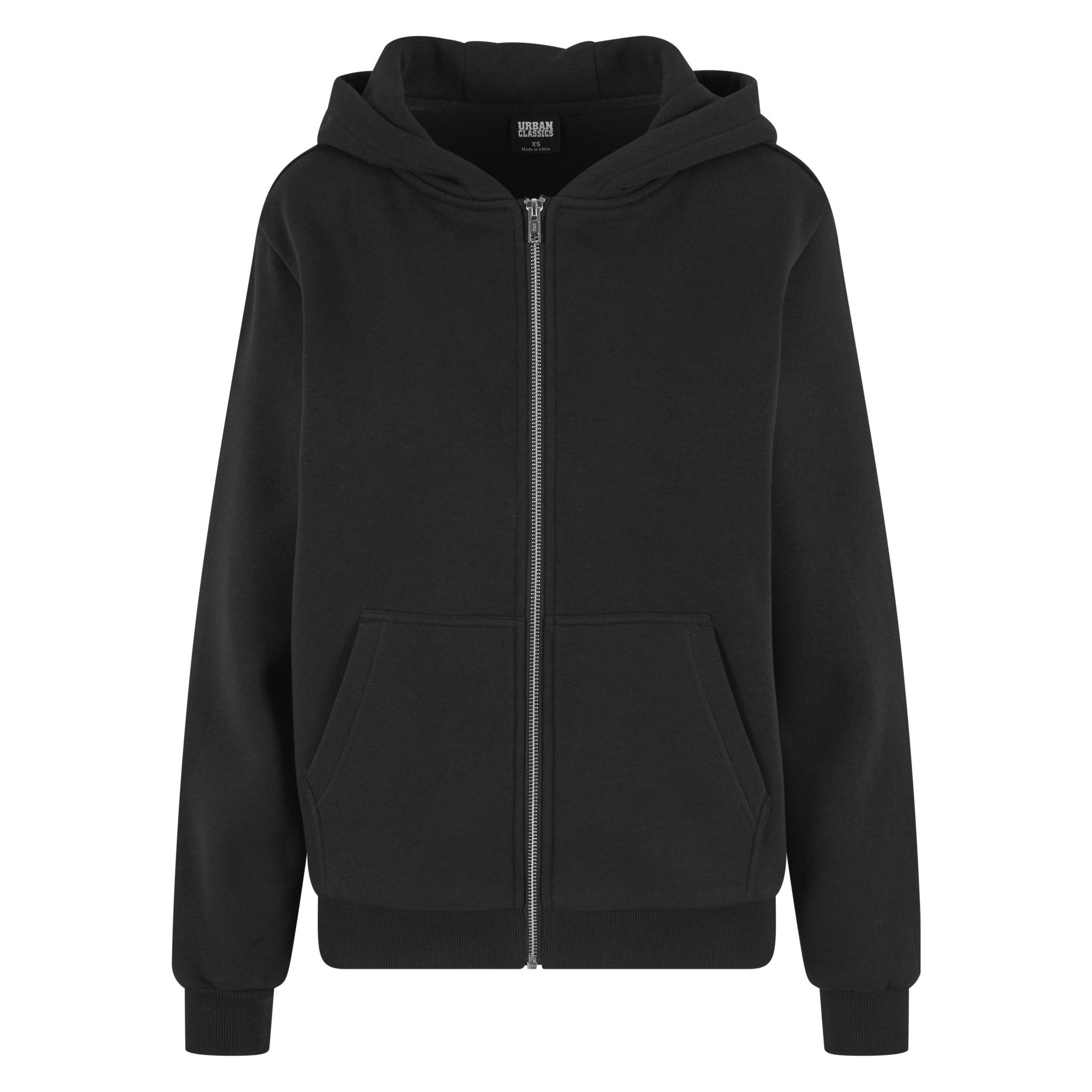 Urban Classics, Damen, Pullover, Ladies Fluffy Zip Cardigan - 171985, Schwarz, (Xl)