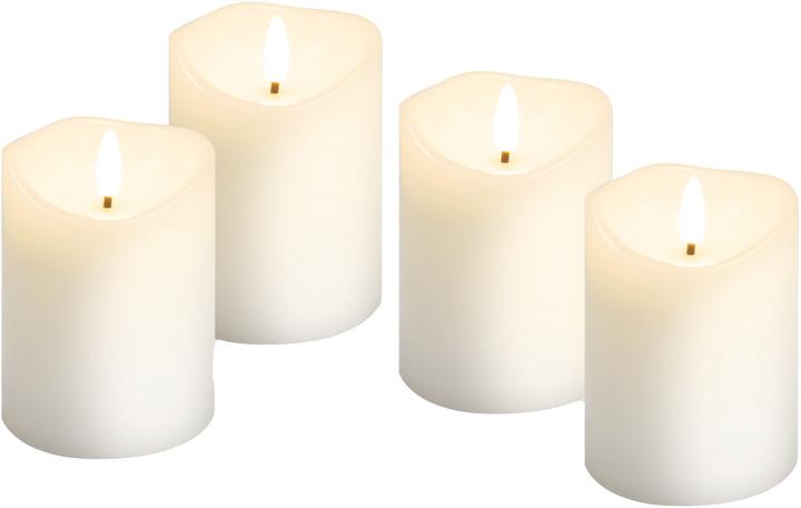 Goobay 4er-Set LED-Echtwachskerzen, weiss (4 x)