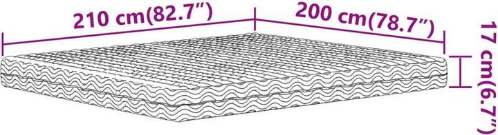 Actual product image vidaXL Schaumstoffmatratze 200 x 210 cm Härtegrad H2 H3 (200 x 210 cm, Foam core)