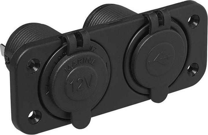 Actual product image ProPlus Installation kit: socket DIN + USB double socket 2x2100mA in blister