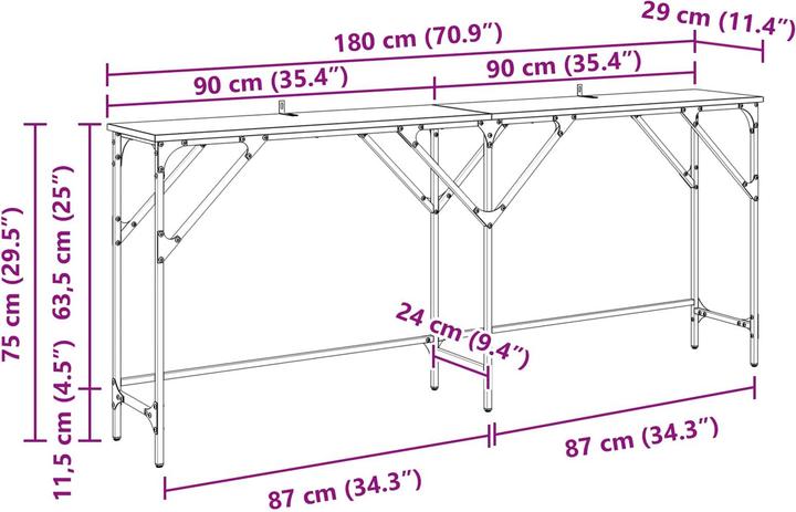 Image du produit vidaXL Konsolentisch (180 x 30 x 75 cm)