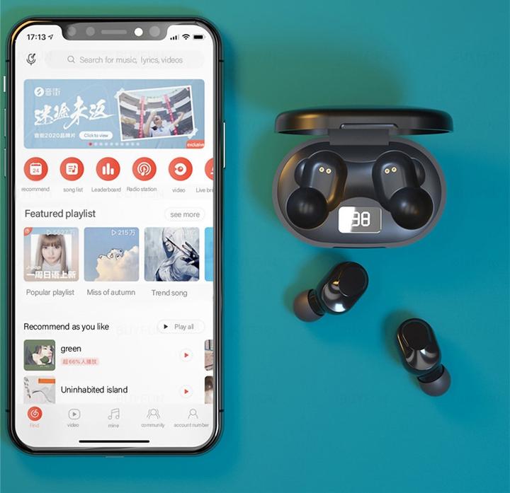 Actual product image Lenovo XT91 TWS earphones (Black) (5 h, Wireless)