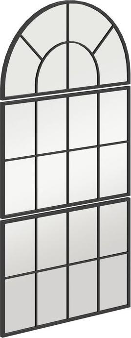Immagine prodotto Swisshandel24 Wandspiegel dreiteilig, bogenförmiger Spiegel mit Metallrahmen Schwarz