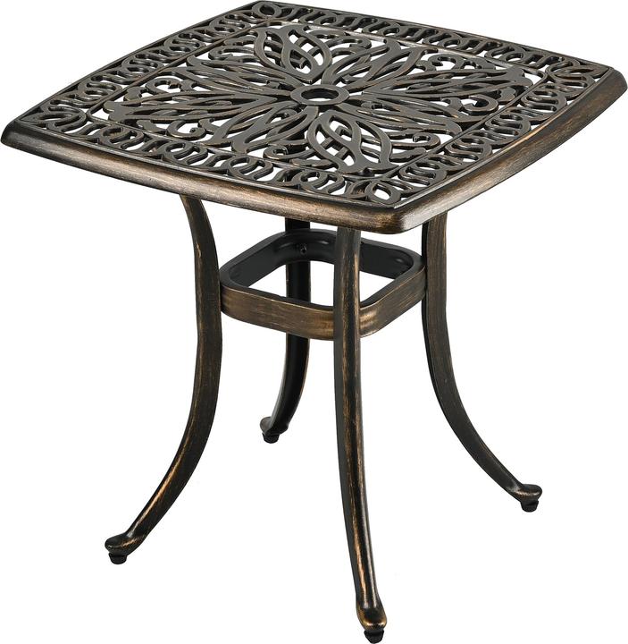 Relaxdays Eckiger Gartentisch mit Schirmloch (53 cm)
