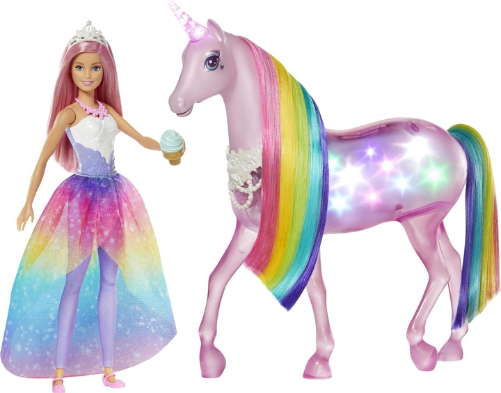 Image du produit Barbie Licorne Lumières Magiques - Poupée Mannequin - 3 ans et +