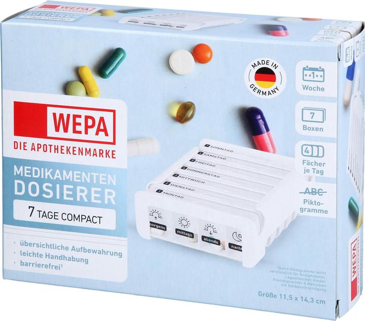 Actual product image Wepa Medikamentendosierer 7 Tage Compact Wochenmagazin weiss, 1 St. Dosette