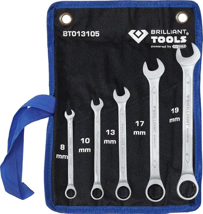 Image du produit KS Tools 8 - 19 mm Jeu de clés mixtes à cliquet 5 pièces (19 mm, 12 mm, 14 mm, 16 mm, 10 mm, 18 mm, 17 mm, 11 mm, 15 mm, 8 mm, 9 mm, 13 mm)