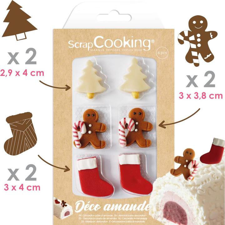 Actual product image ScrapCooking Marzipandekor Weihnachten gemischt (6 pcs.)