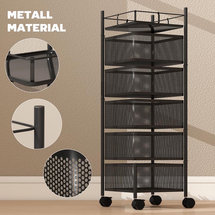 Image du produit Homcom Küchenwagen Metall Schwarz