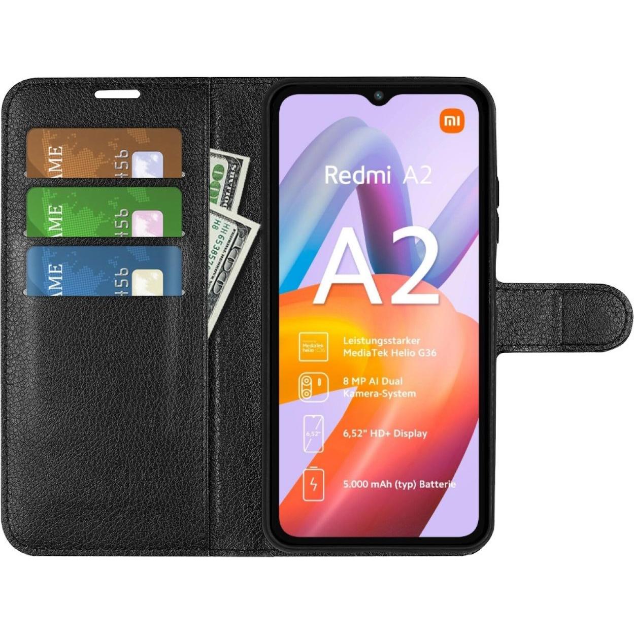 Thumbnail - Screenguard Xiaomi Redmi A2 Leather Guard Lederhülle (Xiaomi Redmi A2), Smartphone Hülle, Schwarz