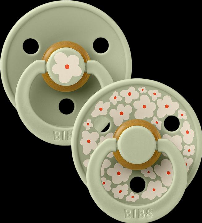 Produktbild Bibs Studio Nuggi Colour 2 PACK Latex Round 0-6m Jasmine Ivory Mix (2 x, bis 6 Monate)