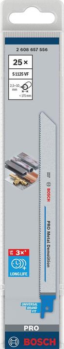 Immagine prodotto Bosch Professional Zubehör Lama PRO Metal Demolition S1125VF, 1,25 x 19 x 225 mm, 25 pezzi.