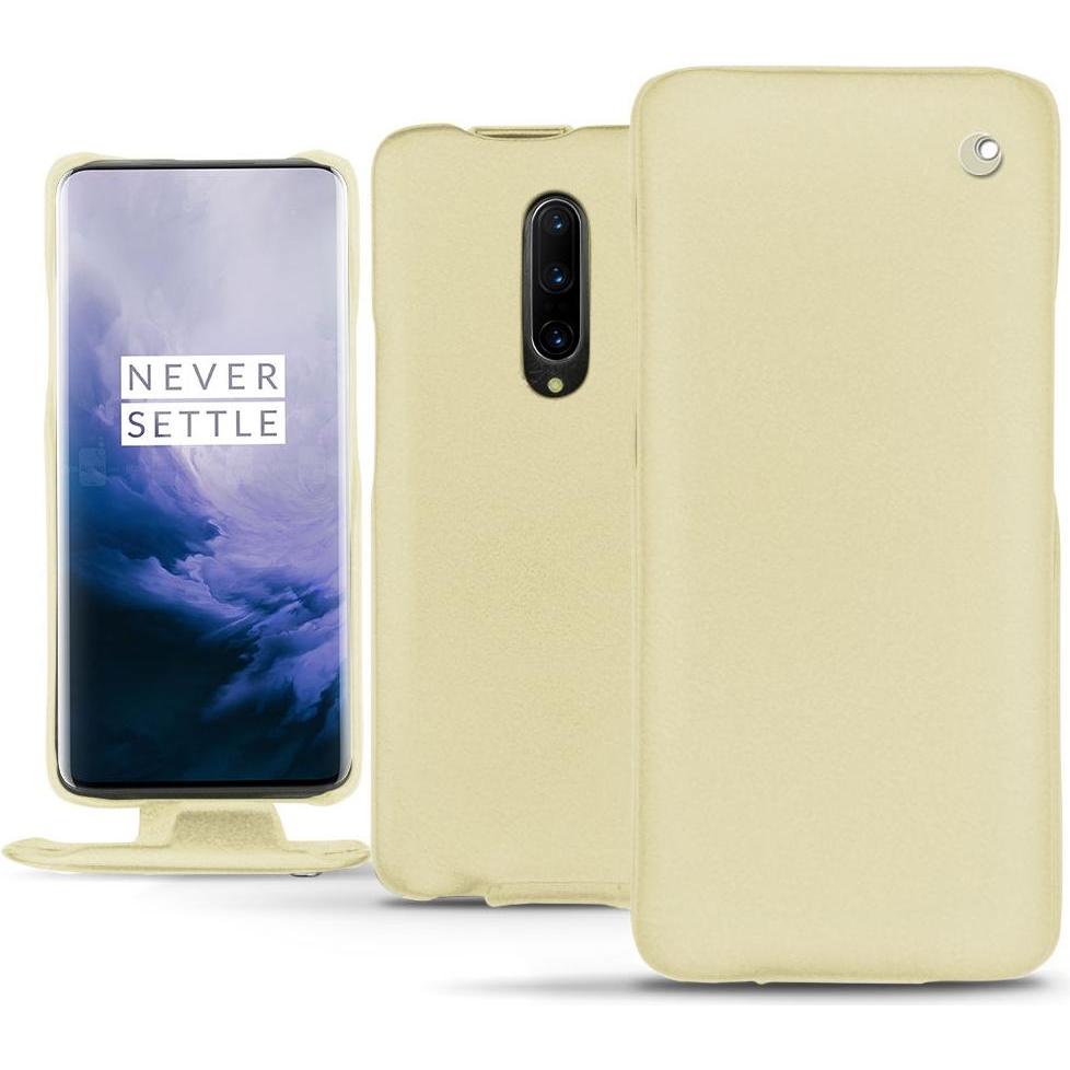 Noreve Lederschutzhülle vertikal (OnePlus 7 Pro), Smartphone Hülle, Beige